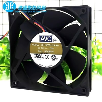 #ad AVC DS12025B12UP024 DC12V 1.05A 12CM 4 Wire Cooling Fan $20.00