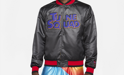 #ad NIKE Space Jam LeBron TUNE SQUAD Varsity Reversible Jacket Black Size Medium M $57.50