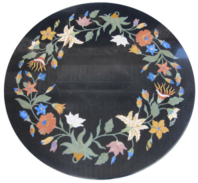 #ad 24quot; x 24quot; Home Decor Marble Coffee Table Top Inlay Pietra dura Work Handmade $859.19