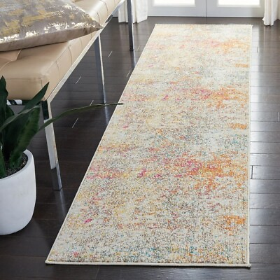 #ad 2x14 Turquoise Runner Rug Abstract Art Accent Modern Carpet Luxury Indoor Comfy $60.49