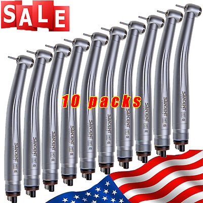 #ad 10pcs SANDENT NSK PANA MAX Style Dental High Speed Handpiece Push Button 4 Hole $129.99