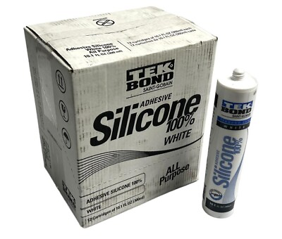 #ad Tek Bond White 100% Silicone Caulk Adhesive All Purpose 10.1 OZ 12 Pack $44.99
