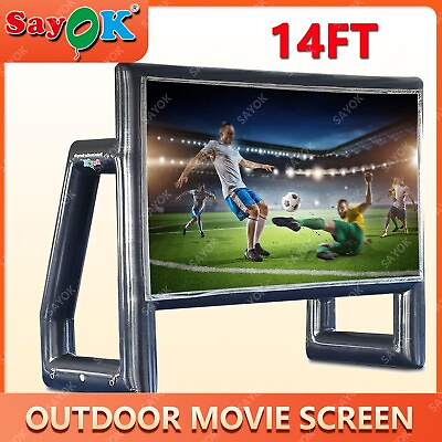 #ad NEW Outdoor Movie Screen 14FT Airtight Inflatable Movie Projector Screen USA $59.59