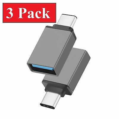 #ad 3 Pack USB C 3.1 Male to USB A Female Adapter Converter OTG Type C Android Phone $2.44