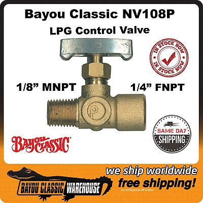 #ad Bayou Classic NV108P 1 4quot; Brass Control Valve for LPG Gas Propane Burners $13.88