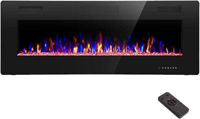#ad 50 inch 750 1500W Recessed and Wall Mounted Electric Fireplace $204.99