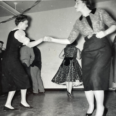 #ad O1 Photograph 1950#x27;s Beautiful Women Dancing Floor High School Dance $14.50