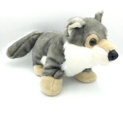#ad AURORA Luv to Cuddle plush timber wolf 16quot; gray stuffed animal retired HTF $30.00