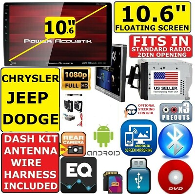#ad CHRYSLER JEEP DODGE 10.6quot; BLUETOOTH CD DVD SD USB CAR RADIO STEREO PACKAGE $299.99
