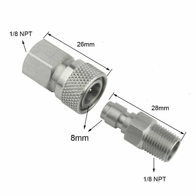 #ad Paintball PCP 8mm Quick Release Disconnect Coupler 1 8NPT Fittinguseful $13.22