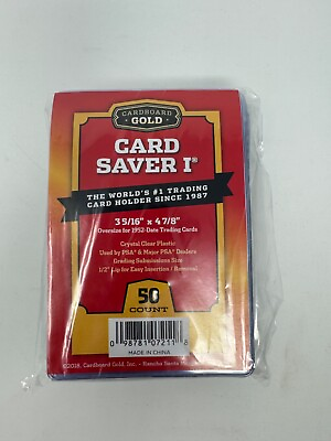 #ad Cardboard Gold Card Saver 1 50ct Semi Rigid Card Holders PSA Submission $9.87