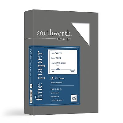 #ad Southworth 25% Cotton Business Paper White 24 lbs. Wove 8 1 2 x 11 500 Box FSC $25.05