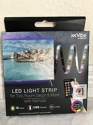 #ad Vibe 39quot; LED Light Strip With Remote Control 15 Colors Change with Remote $9.90