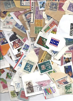 #ad US Used Stamp Lot on Paper Bulk Mixture Half Pound Commemoratives Definitives $14.26