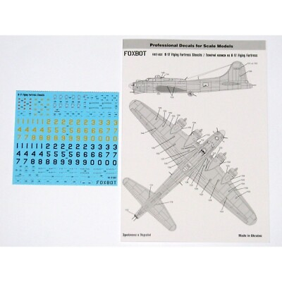 #ad FOXBOT 72 032 Scale 1:72 Decals Stencils for B 17 Flying Fortress $10.07