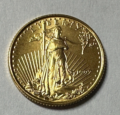#ad 1997 GOLD AMERICAN EAGLE 1 10 OZ GOLD $5 DOLLAR COIN $318.88