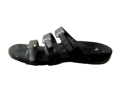#ad Vionics Black Strappy Slip on Sandal Size 8 $22.00