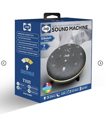 #ad Sealy Night Light amp; Wireless Speaker Sound Machine Bluetooth 7 Sounds 7 Lights $13.49