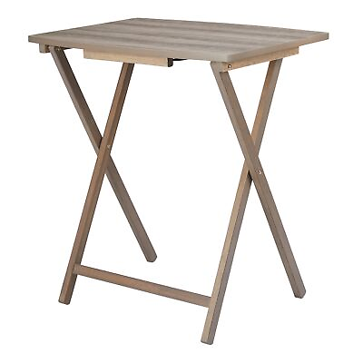 Mainstays Indoor Oversized Single Folding Tray Table Rustic Gray Indoor $22.37