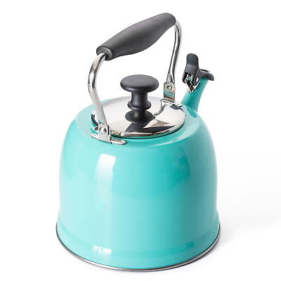 #ad NEW2.2 Quart Stainless Steel Teal Tea Kettle with Lid $21.89