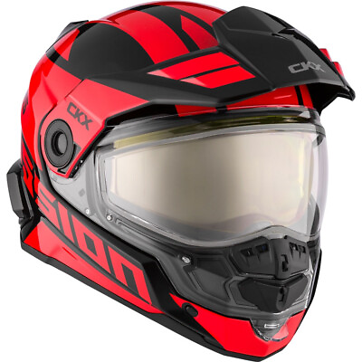 #ad CKX Red Mission Ams Full Face Snowmobile Helmet Space Electric Shield Fiberglass $559.99