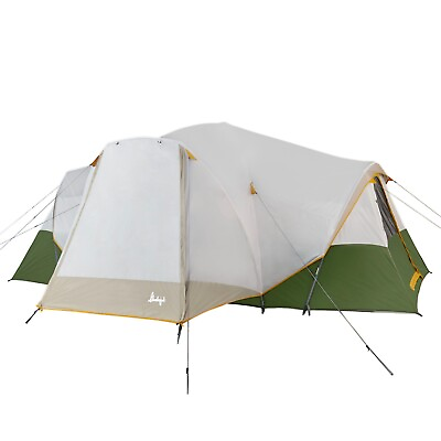 #ad 10 Person 3 Room Hybrid Dome Tent W Full Fly Weather Resistant Camping Outdoor $69.99