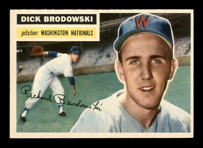 #ad 1956 Topps Set Break #157 Dick Brodowski NM *OBGcards* $12.99