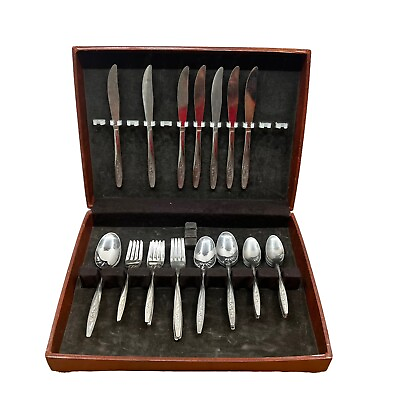 #ad 46 Piece Superior Stainless USA RADIANT ROSE with Box $26.87