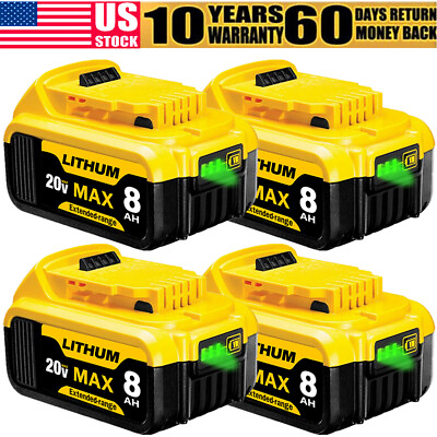 #ad 4X For DeWalt DCB208 20V MAX XR 8.0 AH Compact Lithium Ion Power Tool Battery $96.98