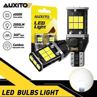 #ad AUXITO 921 912 LED Back Up Reverse Light Bulbs 6000K Pure White T15 Canbus 15smd $8.99
