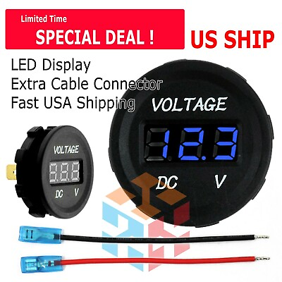 LED Digital Display Voltmeter Car Motorcycle Voltage Volt Gauge Panel Meter 12V $7.45