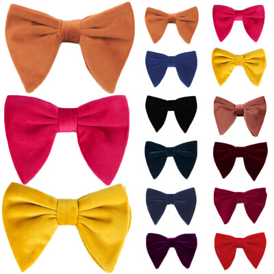 #ad New Men Velvet Oversized Bow Tie Big Bowknot Pre Tied Wedding Party Dinner Bow $2.89