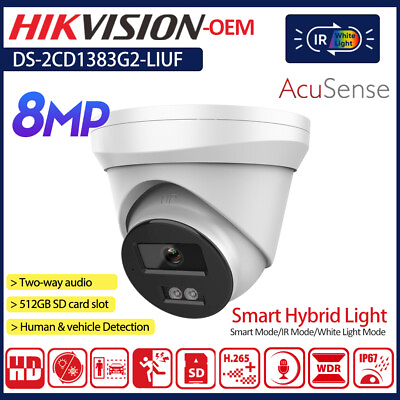 #ad Hikvision OEM DS 2CD1383G2 LIUF 8MP Smart Hybrid Light IR ColorVu 4K CCTV Camera $80.75
