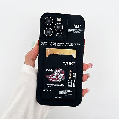 #ad Street Fashion Silicone iPhone 15 Pro Max Case Card Holder Camera Protection $12.95