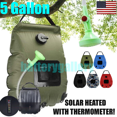 #ad Shower Bag 20L Portable Water Bag Outdoor Camping Solar Heated 5 Gallon $15.95