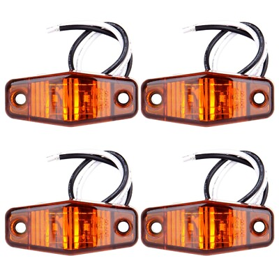 #ad 4pcs LED Light 2 Diode Amber 1x2.5 surface mount Clearance Side Marker Trailer $10.65