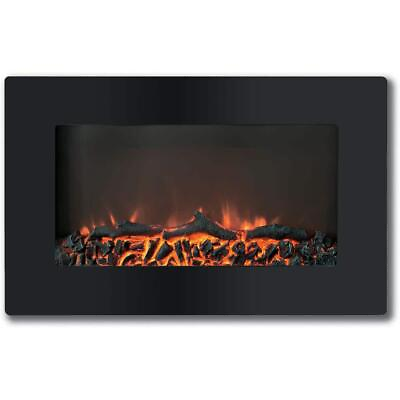 #ad #ad Hanover Wall Mounted Electric Fireplaces 19.2quot;X30quot;X5.7quot; Wall Mount Metal Black $270.33
