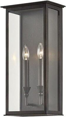#ad Troy Lighting Chauncey 2Lt Wall Sconce Vintage Bronze Clear B6992 VBZ $269.95