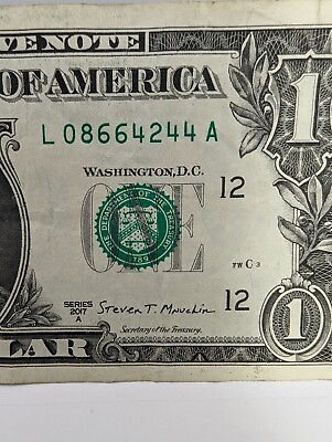 #ad ALL EVEN FANCY SERIAL NUMBER L08664244A ONE DOLLAR $3.99