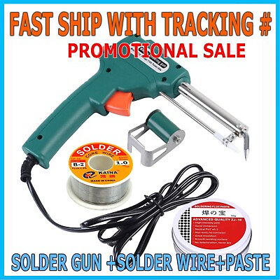 #ad 60W Electric Auto Soldering Iron Gun Kit Hand Held Tweezers Wire Welding Tool $7.99
