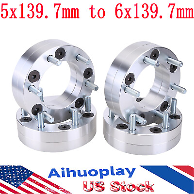 #ad 4Pc 2#x27;#x27; 50mm Wheel Spacer Adapters 5x5.5 To 6x5.5 Hub to Wheel 1 2quot;x20 Studs $136.99