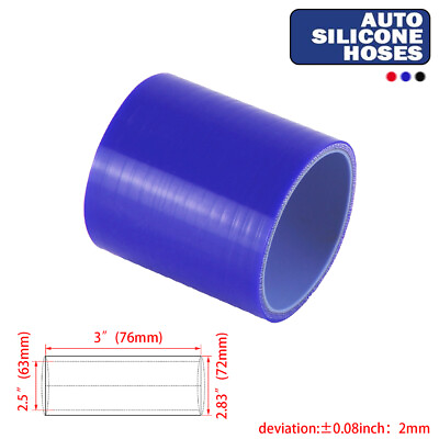 #ad Performance 2.5quot; Straight Coupler Silicone Hose For Turbo Radiator Reducer BL $11.31