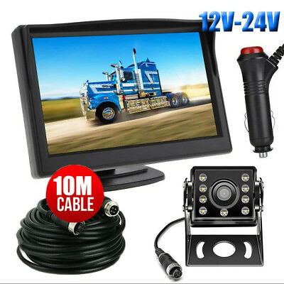 #ad 5quot; Car Parking Monitor Waterproof Night Vision HD Rear View Reverse Camera Kit $49.99