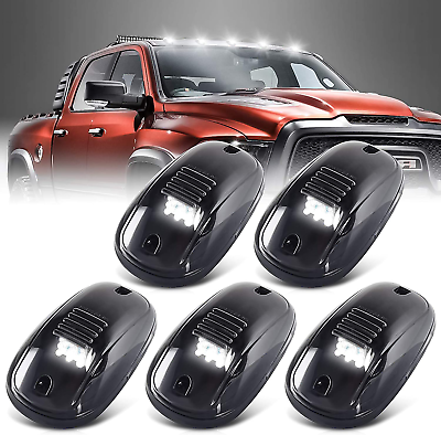 #ad Smoke Cab Marker Lights Upgrade 12LED White Cab Roof Top Clearance Running Ligh $40.30