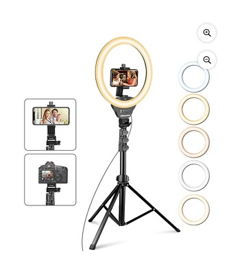 #ad 12quot; LED Selfie Ring Light With 67quot; Tripod Phone amp; Holder Stand For Makeup Steam $30.19