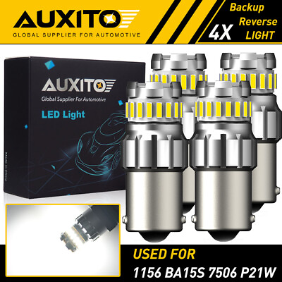 #ad AUXITO 1156 BA15S 7506 P21W LED Turn Signal Light DRL Bulbs White ERROR FREE EOA $17.09