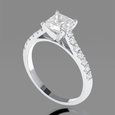 #ad 1 Carat F VS1 Amazing Diamond Engagement Ring Princess Cut 950 Platinum $1733.15