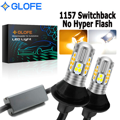 #ad 2X GLOFE 1157 LED Turn Signal Parking Light Bulbs Canbus Error Free Amber White $26.84