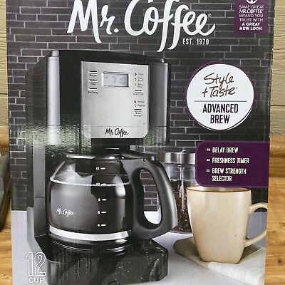 #ad New Mr. Coffee 12 Cup Programmable Coffeemaker Advance Brew Black $24.99