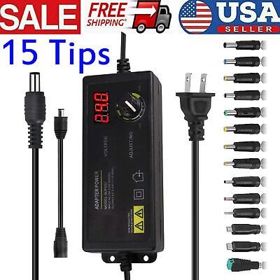 #ad 60W Universal Power Supply DC 3V 24V Adjustable Variable Switching AC DC Adapter $15.86